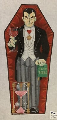 Needlepoint Handpainted Labors of Love Dracula in Coffin - Image 1 of 4