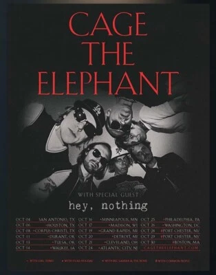 Cage The Elephant North American Tour 2025 Schedule Dates Home Decor Poster.