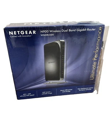 Netgear N900 450 Mbps 4-Port Gigabit Wireless N Router WNDR4500 WiFi  Ships FREE - Image 1 of 3
