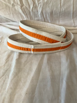 Пояс детский регулируемый Century Martial Arts белый с оранжевой полосой размер 0 - Изображение 1 из 4