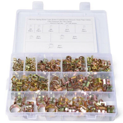  8 Size Car Spring Clip Fuel Line Hose Clip Water Pipe Air Tube Clamp Accessorie - Image 1 of 4