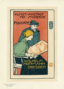 "KUNST-ANSTALT FÜR MODERN PLAKATE" Maîtres de l'Affiche Pl. 127 O. FISCHER 1896 - Imagen 1 de 1