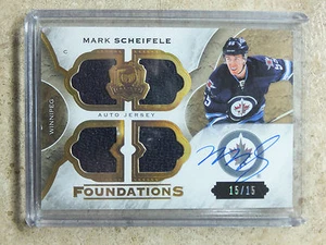 15-16 UD The Cup Foundations Quad Jersey Auto Jersey MARK SCHEIFELE /15 - Picture 1 of 5
