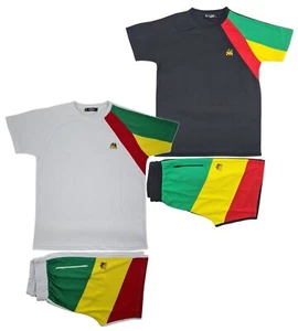 Time Is Money Men’s Matching T-Shirt & Shorts Set Urban Streetwear Rasta Colours - Picture 1 of 9