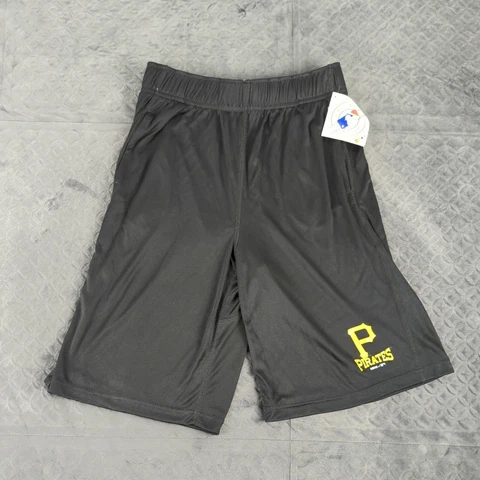 Pittsburgh Pirates Shorts Majestic Youth XL Black Boys Girls Kids Cover