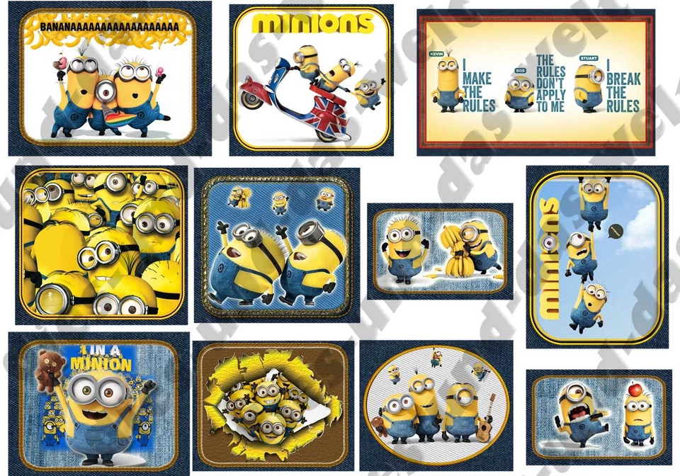 ★ Minion Minions ★ Applikationen FLICKEN ★ Aufnäher od. Bügelflicken 11 St. NEU