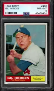 PSA 8 - 1961 Topps #460 Gil Hodges Los Angeles Dodgers Salón de la fama - Imagen 1 de 4