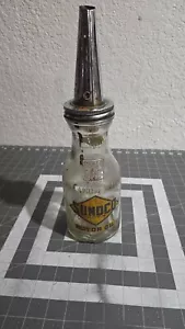 Antico Sunoco originale 1 qt. Bottiglia olio motore n. H-28 - Foto 1 di 17