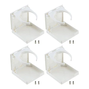 4Pcs White Adjustable Folding Drink Holder Adjustable Cup Holder For RVs Vans - Picture 1 of 8