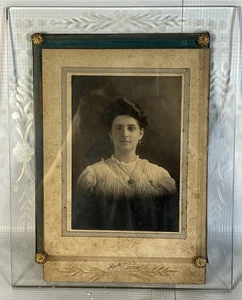 Antique Portrait Photo Rojas & Conner Glass Frame ca. 1890–1910 New Orleans - Picture 1 of 7