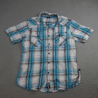Camisa No Fear Para Hombre Grande Azul A Cuadros Manga Corta Estilo Abotonado 6BV00338ME Foto 1 de 4