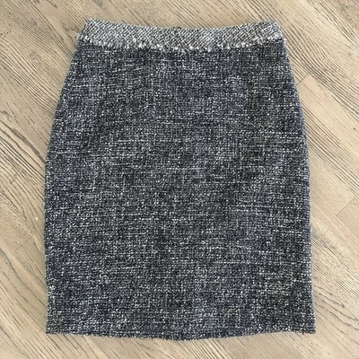 Falda Lápiz Recta Rebecca Taylor Tweed Forrada Talla 8 Marrón Gris Negro Oficina Foto 1 de 4