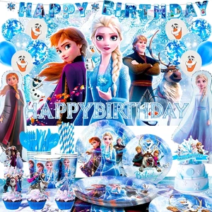 Artículos para fiesta de cumpleaños de Frozen, 124 piezas de decoración y vajill - Imagen 1 de 11