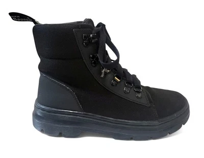 Dr. Martens Peines W Bota Mujer Talla 8 Negro Lona Poli Combate Botines con Cordones Foto 1 de 4
