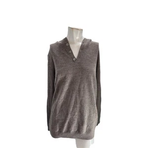 Ibex Men's Sweater Medium Brown Merino Wool Knit Hooded - Picture 1 of 8