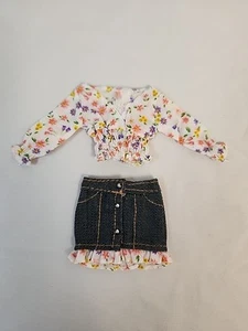 Mattel Barbie Fashion Fever Denim Skirt & Floral Trim & Matching Top - Imagen 1 de 6