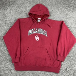 Oklahoma Sooners Hoodie Mens XL Red NCAA Football Pullover Fleece OU Sweatshirt - Picture 1 of 11