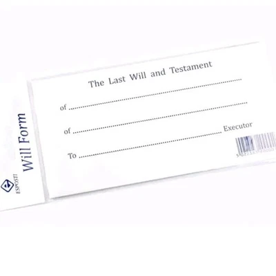 ESPOSTI 2 x Last Will And Testament Form Printed Envelope Executor + Example Sealed