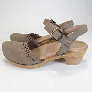 Zapatos Dansko para mujer talla 12 EU 42 topo nobuck correa al tobillo zueco sandalias recortado - Imagen 1 de 16