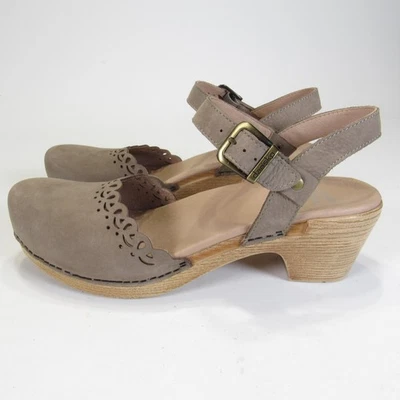 Zapatos Dansko para mujer talla 12 EU 42 topo nobuck correa al tobillo zueco sandalias recortado Foto 1 de 4