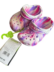 Nuevo Crocs Clásico Brillo Mármol Rosa Púrpura Niño Pequeño 5 - Imagen 1 de 6