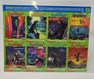 Vintage 1996 RL Stine Goosebumps Puzzle Card Uncut Sheet #4 Scholastic - Picture 1 of 12