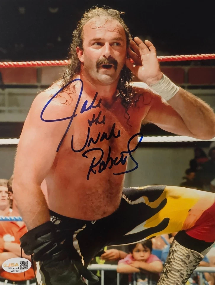 Foto firmada por Jake Roberts WWE 8x10 certificado de autenticidad JSA The Snake Picture Legend automática Foto 1 de 2