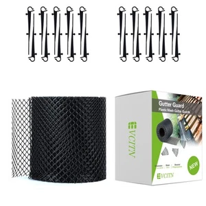 Plastic Gutter Guard 6”x 40Ft Mesh Roll,DIY Leaf Protection Cover Netting wit... - Picture 1 of 6