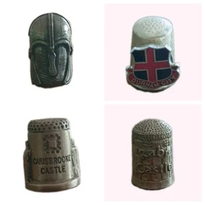 Metal Sewing Thimbles Durham City, Raby & Carisbrooke Castle, York Coppergate - Picture 1 of 5
