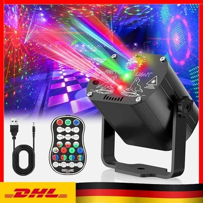 60 Muster Laser Projektor Discokugel Lichteffekt RGB LED Party Disco Bühnenlicht - Bild 1 von 4