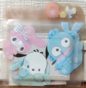 Sanrio Character Memo Sht. 40 w/ Zipper Case My Melody Pochacco Hangyodon JAPAN - Picture 1 of 2