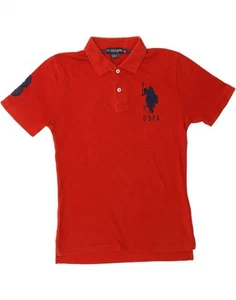 U.S. POLO ASSN. Boys Graphic Polo Shirt 14-15 Years Large Red Cotton CX19 - Picture 1 of 3