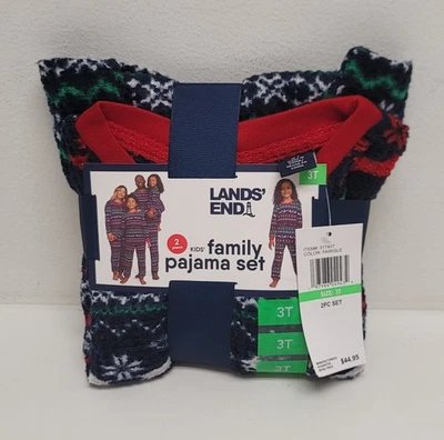 Juego de pijamas de vacaciones familiares Lands End para niños superior e inferior - talla 3T Foto 1 de 4
