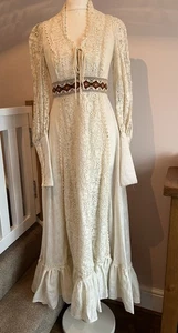 70er Jahre Shamash & Yogi Creations Kleid ~ Hippie ~ selten ~ klein - Bild 1 von 12