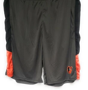Mens Fanatics MLB Baltimore Orioles O's Grey Polyester Logo Baseball Shorts - Picture 1 of 3