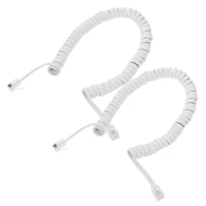 2 Pcs Telephone Cable Cables for Landline Telescopic Coiled Cords - Photo 1/12