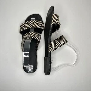 UNIVERSAL THREAD SANDALS SIZE 8.5 black and cream - Picture 1 of 11