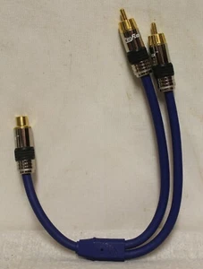 ProFlex RCA Y-Split Female to 2 X Male Audio Cable Connector Adapter Gold Plated - Picture 1 of 5
