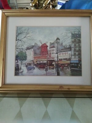 Estampado Vintage Georges B. Pequeño Enmarcado París Francia 9.5 "x 7" Foto 1 de 4