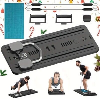 Pilates Reformer, Foldable Pilates Reformer Home Gym Equipment,Core Black Grey - Image 1 of 4