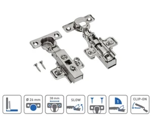 10 pz x Ø 26 mm GTV 90 gradi chiusura morbida camera da letto armadio bagno cerniere porta - Foto 1 di 6