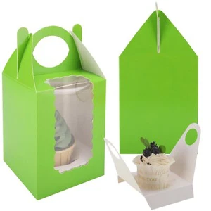 25Pack Portable Cupcake Boxes Individual Cupcake Containers with Handle - Picture 1 of 7