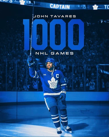 John Tavares 1000 Games Toronto Maple Leafs NHL 8x10 Photograph Cover