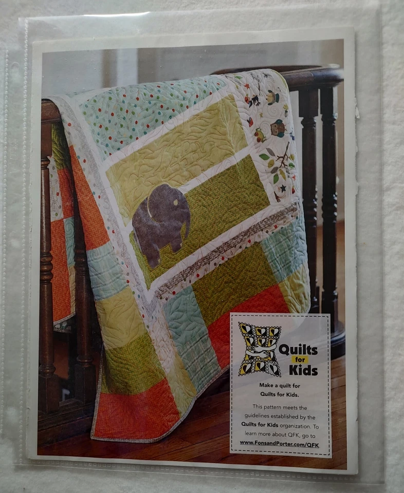 Elephant In The Room Quilt Pattern Pieced/Applique Babies Bedroom Bedding  - Image 1 of 1