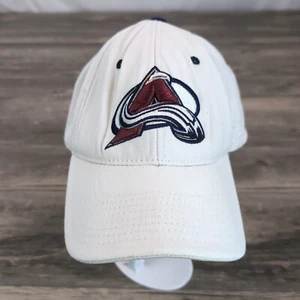 Zephyr NHL Colorado Avalanche All White Curved Bill Stretch Fit Hat Y2K Vtg XL - Picture 1 of 13