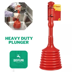 LARGE HEAVY DUTY PLUNGER AMTECH S1490 NEW STRONG CLEAR SINK UNBLOCK BLOCKAGE - Picture 1 of 8