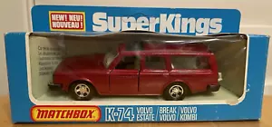 VIntage MATCHBOX Superkings K-74 VOLVO Estate Deep Red w/ unused DECALS !! - Foto 1 di 20