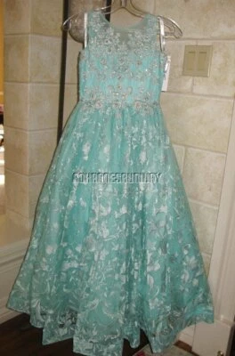 Tiffany Princess 13578 Aqua Stunning Girls Pageant Gown Dress sz 6 NWT AUTHENTIC - Image 1 of 4
