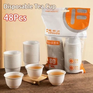 48Pcs/pack Thickened Disposable Tea Cup Rice Husk Small Tea Cup - Picture 1 of 14