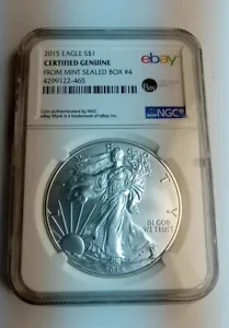 2015 American Eagle 1 oz Silver Dollar NGC Genuine Mint From Sealed Box #4  - Picture 1 of 3